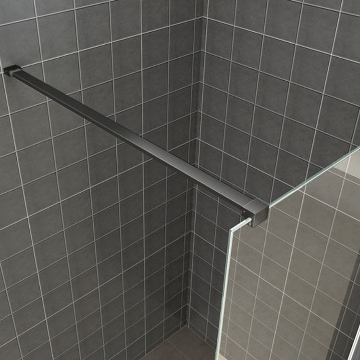 Wiesbaden Graffic Inloopdouche 10mm NANO Helder Glas / Mat Zwart